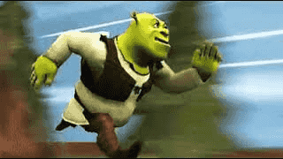 shrek running meme template