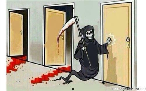 grim reaper knocking door meme template