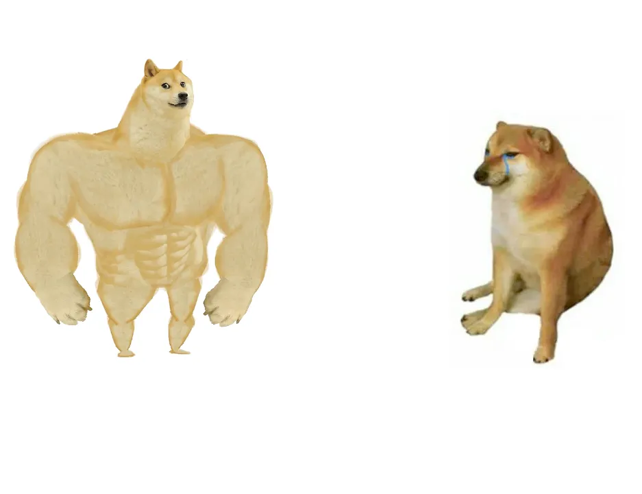 Doge Vs. Cheems meme template