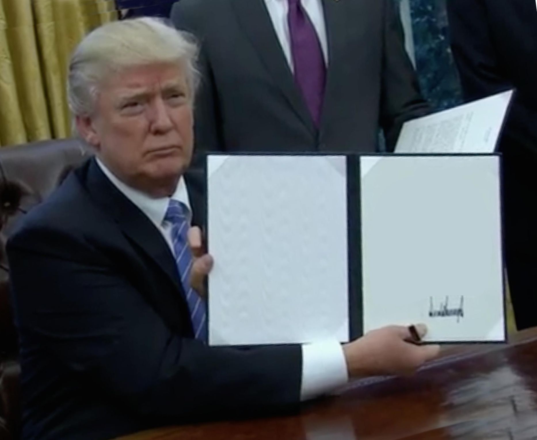 trump bill signing meme template