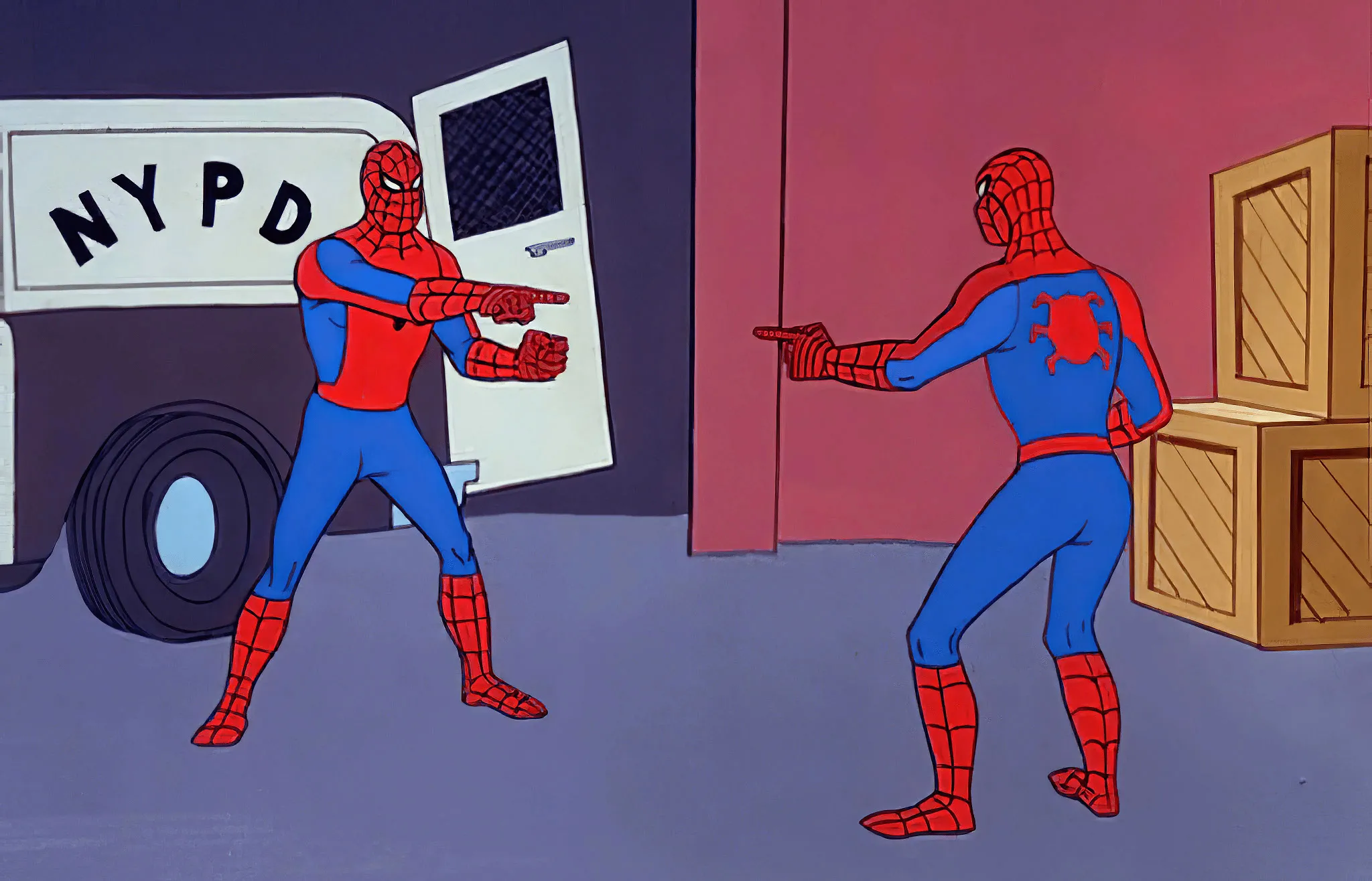 two spiders meme template