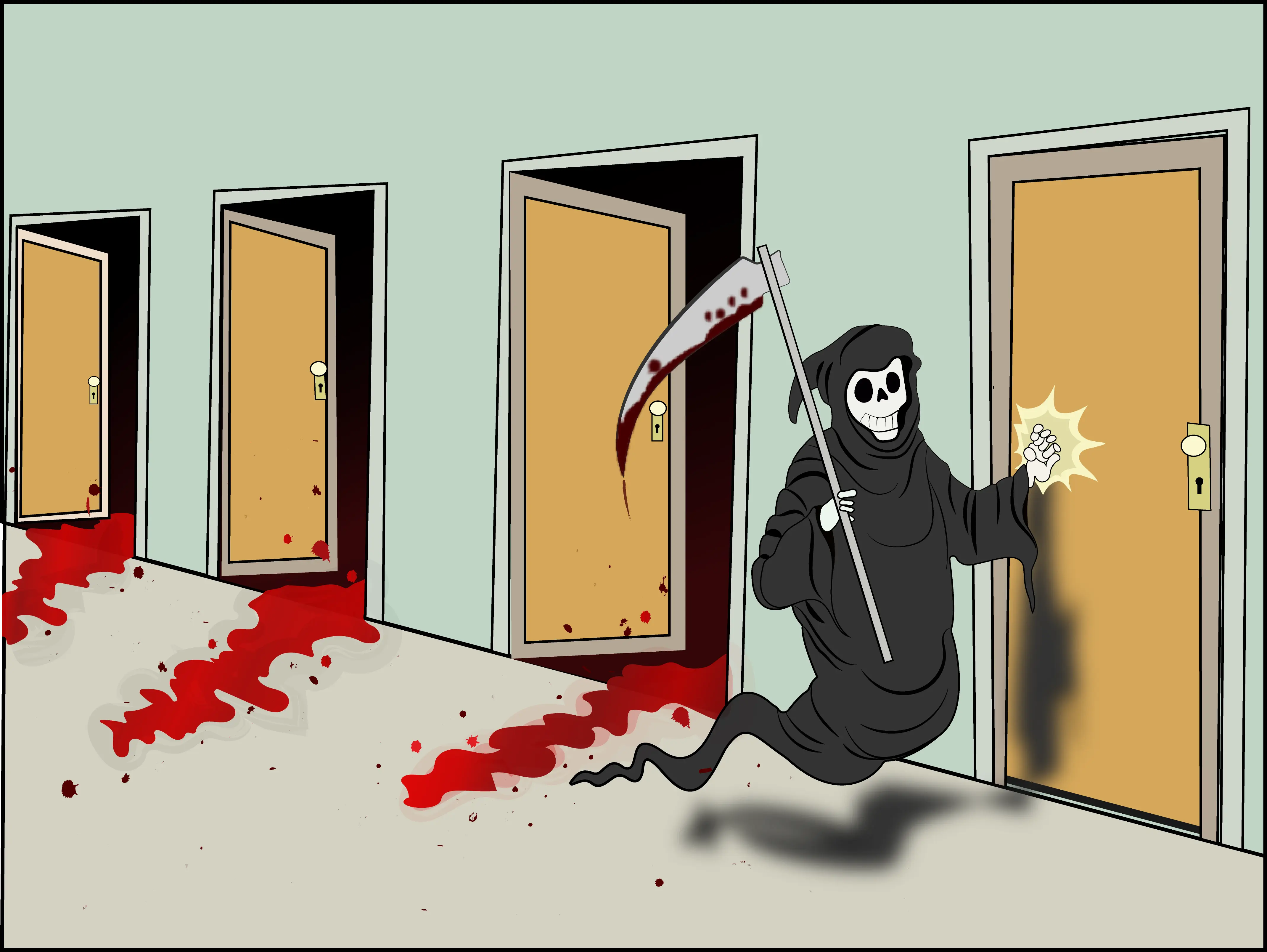 Grim Reaper Doors meme template