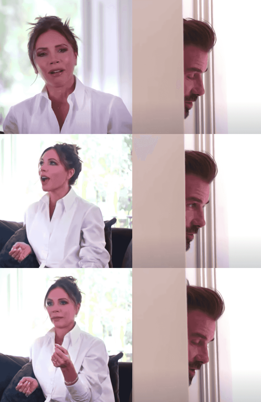 victoria david beckham be honest meme template